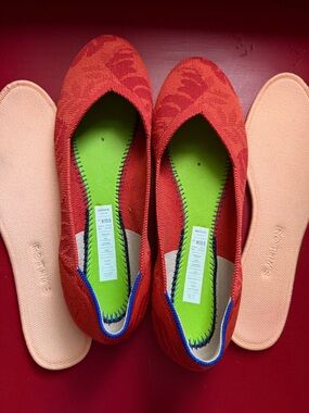 Rothy’s Orange Floral Flats size 10.5